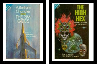 Image for The Rim Gods / High Hex -- Anything can happen on the galaxy's outer edge /-- Man all rockets - this satellite is haunted!