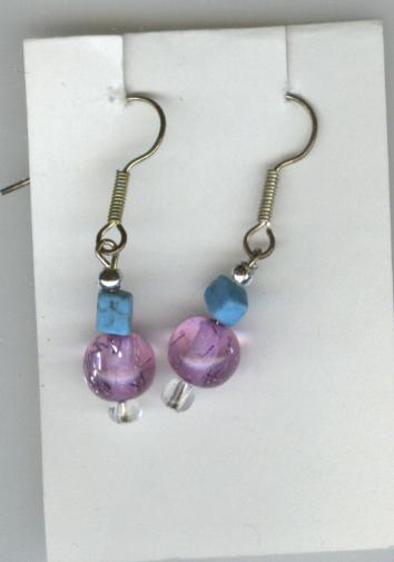 Image for Handmade Earrings  - Purple Drops