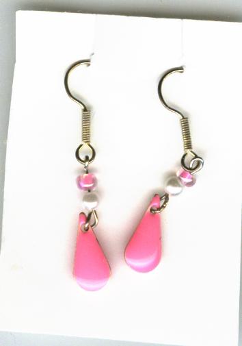 Image for Handmade Earrings  - Pink Teardrops