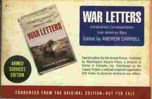 Image for War Letters  - Extraordinary correspondence from American Wars