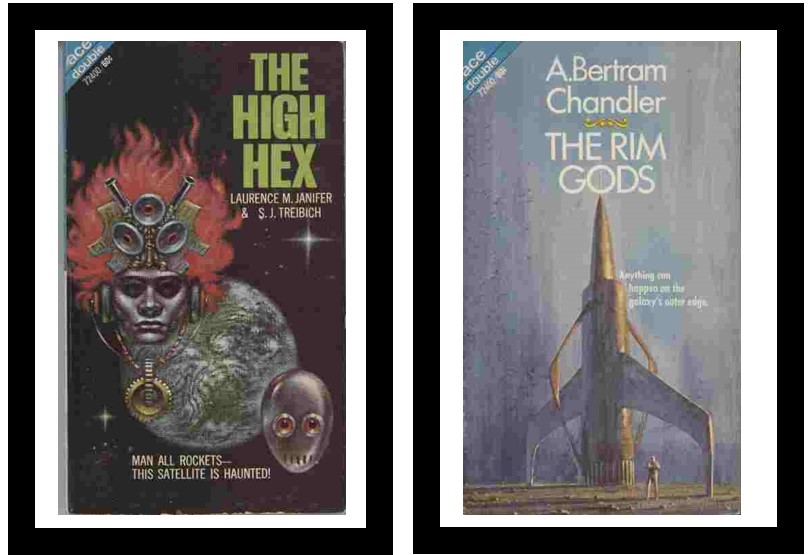 Image for The Rim Gods / The High Hex  - Anything can happen on the galaxy's outer edge / Man all rockets - this satellite is haunted!